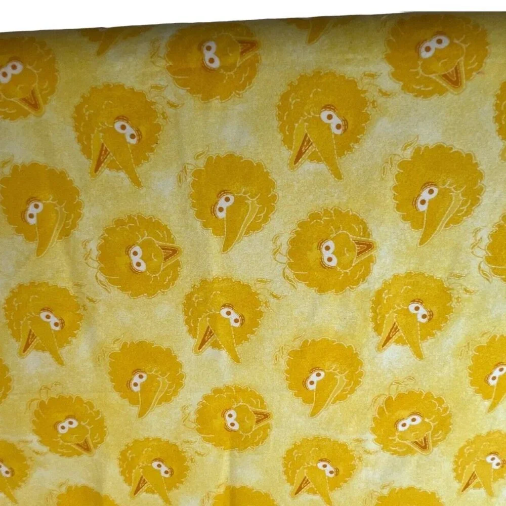 Vintage Sesame Street Fabric Flannel Big‎ Bird Head Yellow 20 Inch One Half Yard